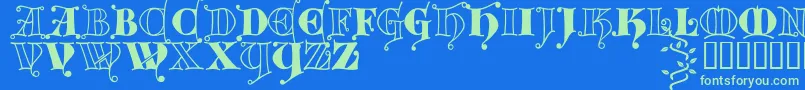 Шрифт Kingthings Versalis – зелёные шрифты на синем фоне