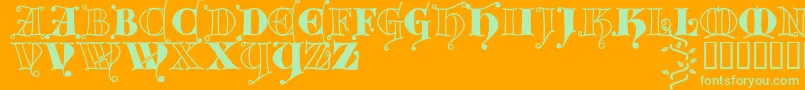 Kingthings Versalis Font – Green Fonts on Orange Background