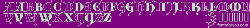 Kingthings Versalis Font – Green Fonts on Purple Background