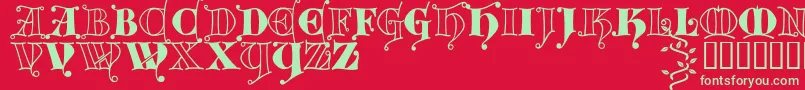 Шрифт Kingthings Versalis – зелёные шрифты на красном фоне
