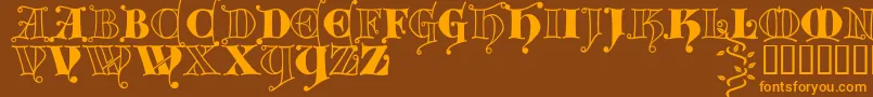 Kingthings Versalis Font – Orange Fonts on Brown Background