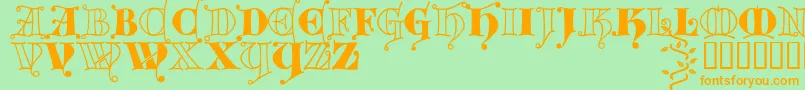 Kingthings Versalis Font – Orange Fonts on Green Background