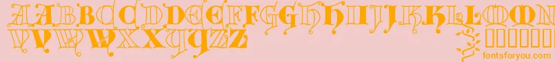 Fonte Kingthings Versalis – fontes laranjas em um fundo rosa