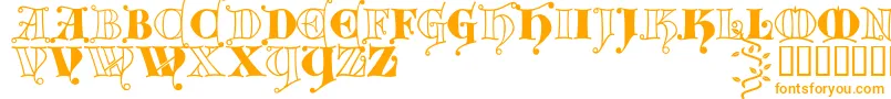 Kingthings Versalis-Schriftart – Orangefarbene Schriften auf weißem Hintergrund