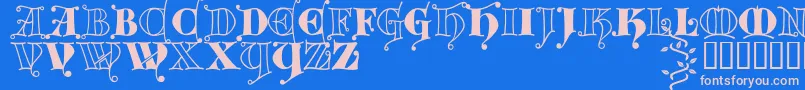 フォントKingthings Versalis – ピンクの文字、青い背景