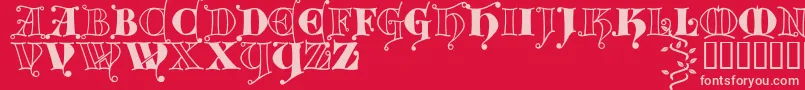 フォントKingthings Versalis – 赤い背景にピンクのフォント