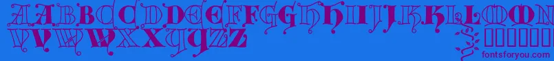 Fonte Kingthings Versalis – fontes roxas em um fundo azul