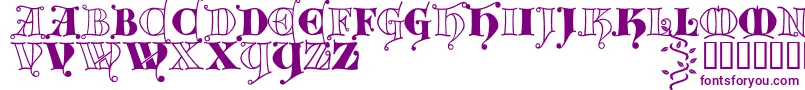 フォントKingthings Versalis – 白い背景に紫のフォント