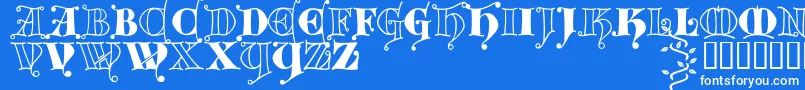 Kingthings Versalis Font – White Fonts on Blue Background