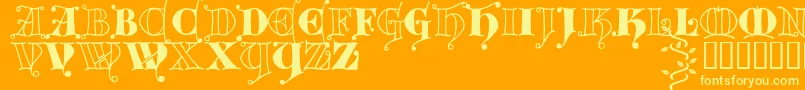 Kingthings Versalis Font – Yellow Fonts on Orange Background