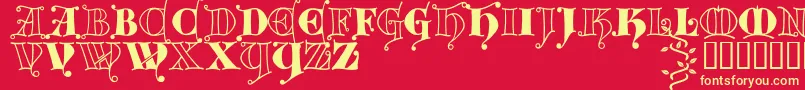 Kingthings Versalis Font – Yellow Fonts on Red Background