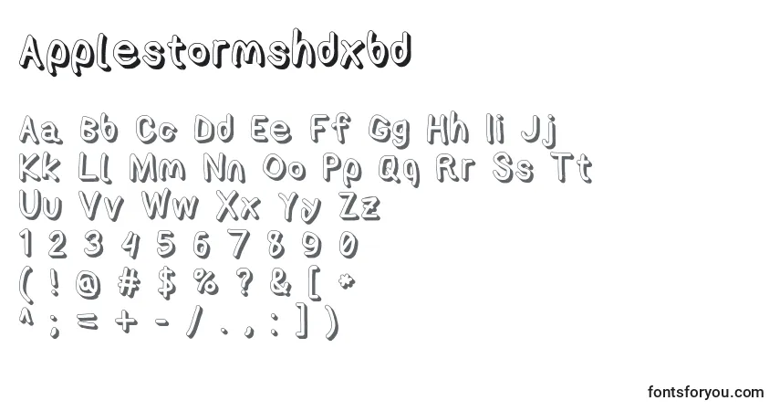 Applestormshdxbd Font – alphabet, numbers, special characters