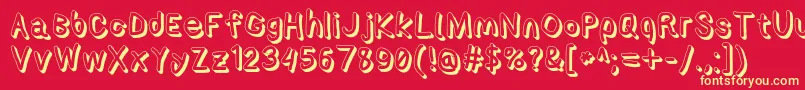 Applestormshdxbd Font – Yellow Fonts on Red Background