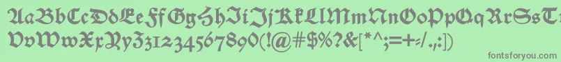 フォントAlteschwabacherosfdemi – 緑の背景に灰色の文字