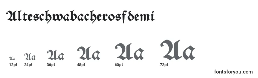Размеры шрифта Alteschwabacherosfdemi