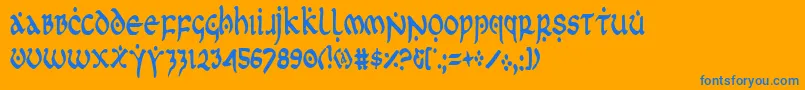 Firstv2c Font – Blue Fonts on Orange Background