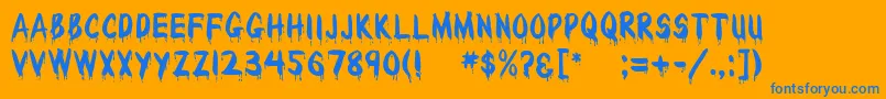 Wetpaint Font – Blue Fonts on Orange Background