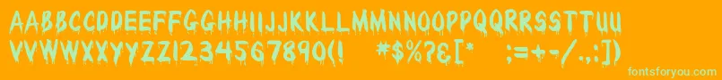 Wetpaint Font – Green Fonts on Orange Background