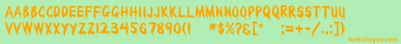 Wetpaint Font – Orange Fonts on Green Background