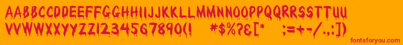 Wetpaint Font – Red Fonts on Orange Background