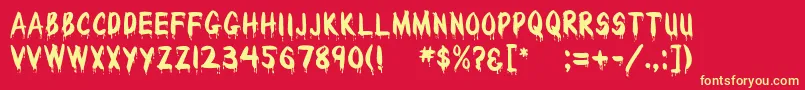 Wetpaint Font – Yellow Fonts on Red Background