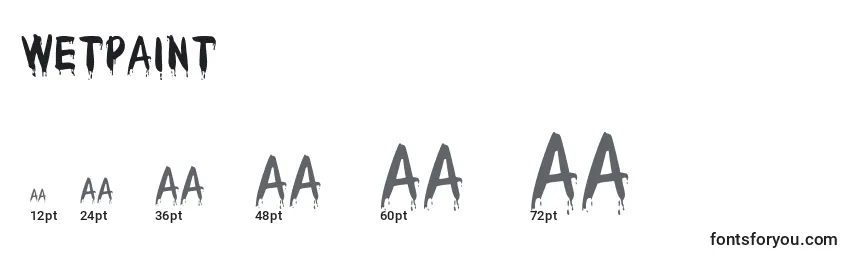 Размеры шрифта Wetpaint