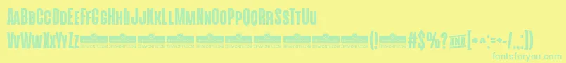 CinematograficaExtraboldTrial Font – Green Fonts on Yellow Background