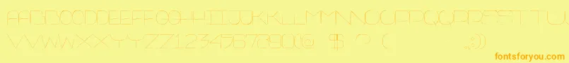 Thinfranq-fontti – oranssit fontit keltaisella taustalla