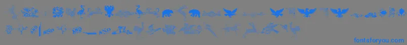 フォントCornucopiaOfDingbatsThree – 灰色の背景に青い文字