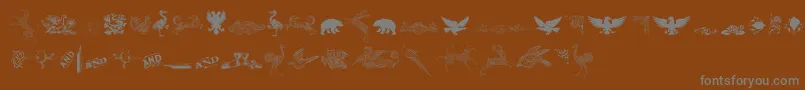 CornucopiaOfDingbatsThree Font – Gray Fonts on Brown Background