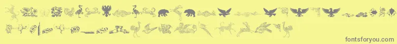 CornucopiaOfDingbatsThree Font – Gray Fonts on Yellow Background