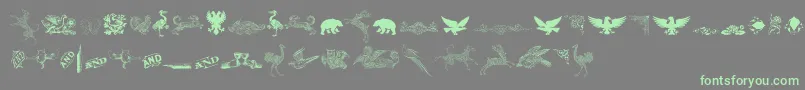 CornucopiaOfDingbatsThree Font – Green Fonts on Gray Background