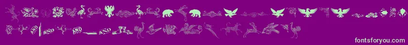 CornucopiaOfDingbatsThree Font – Green Fonts on Purple Background