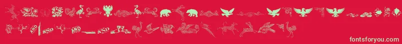 CornucopiaOfDingbatsThree Font – Green Fonts on Red Background