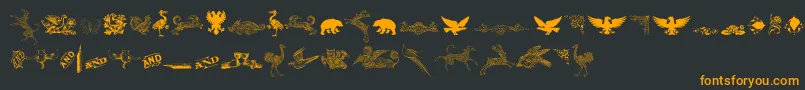 CornucopiaOfDingbatsThree Font – Orange Fonts on Black Background