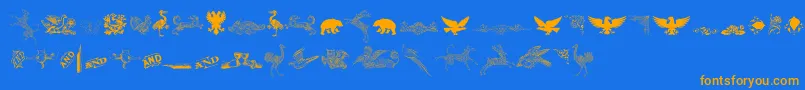 CornucopiaOfDingbatsThree Font – Orange Fonts on Blue Background