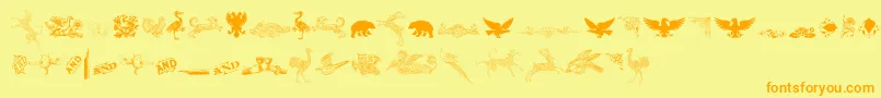 CornucopiaOfDingbatsThree Font – Orange Fonts on Yellow Background