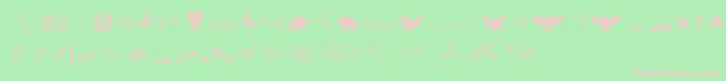 CornucopiaOfDingbatsThree Font – Pink Fonts on Green Background
