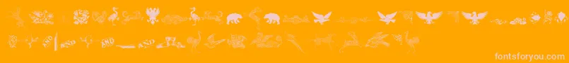 CornucopiaOfDingbatsThree Font – Pink Fonts on Orange Background