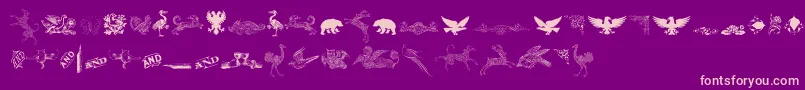 CornucopiaOfDingbatsThree Font – Pink Fonts on Purple Background