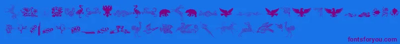 CornucopiaOfDingbatsThree Font – Purple Fonts on Blue Background