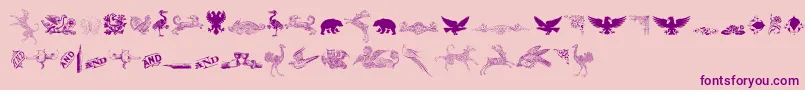CornucopiaOfDingbatsThree Font – Purple Fonts on Pink Background