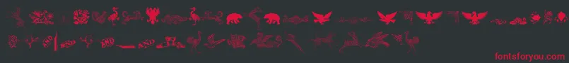 CornucopiaOfDingbatsThree Font – Red Fonts on Black Background