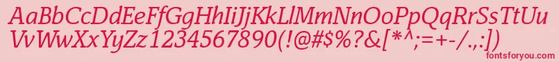 CorzinairItalic Font – Red Fonts on Pink Background