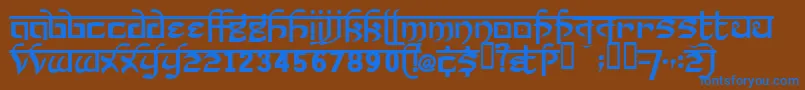 Prakrta ffy Font – Blue Fonts on Brown Background