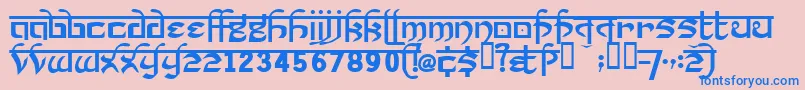 フォントPrakrta ffy – ピンクの背景に青い文字