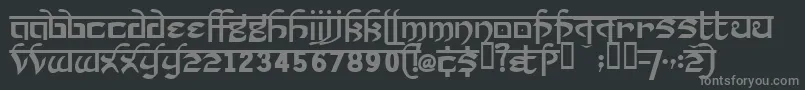 フォントPrakrta ffy – 黒い背景に灰色の文字