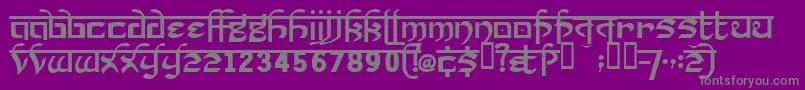フォントPrakrta ffy – 紫の背景に灰色の文字