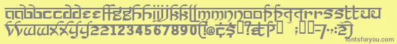 フォントPrakrta ffy – 黄色の背景に灰色の文字