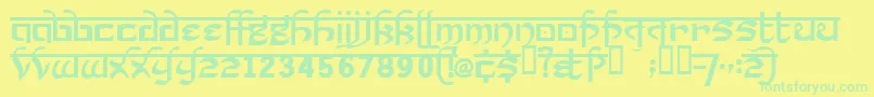Prakrta ffy-Schriftart – Grüne Schriften auf gelbem Hintergrund